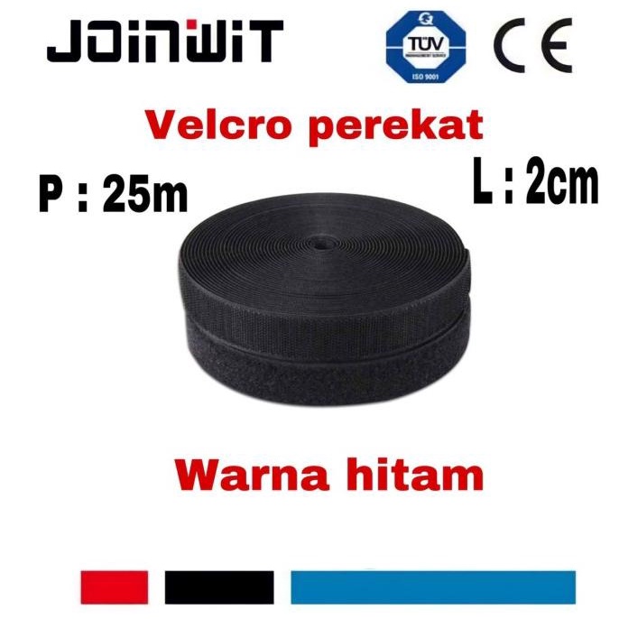 VELCRO MAGIS TAPE 25M X 2CM HITAM perekat 25meter X 2cm