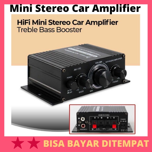 HiFi Mini Stereo Car Amplifier Treble Bass Booster / Car Amplifier Audio Speaker Spiker Mobil Subwoo