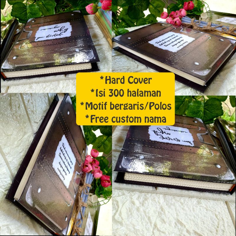 buku dairy hard cover dark chocolate