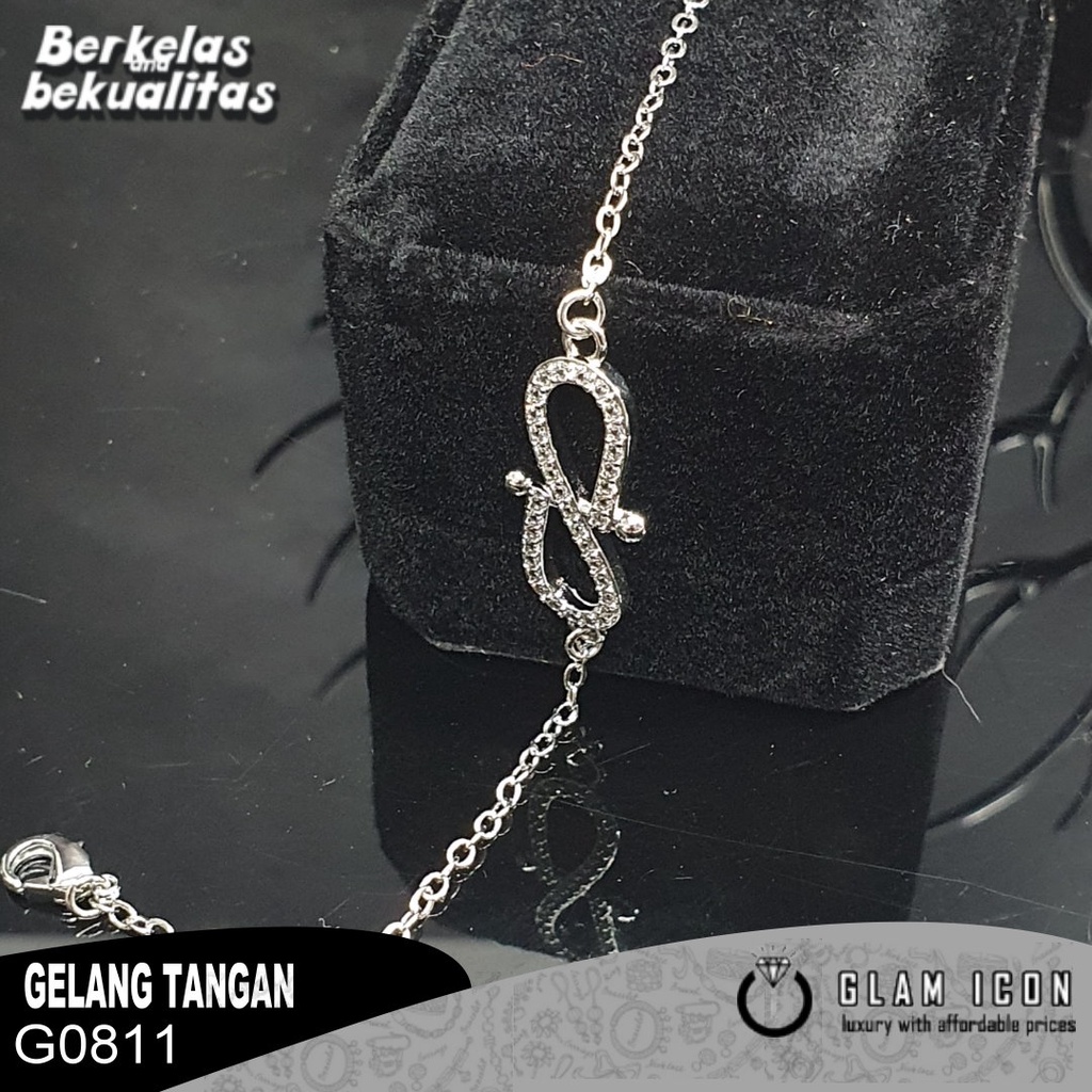 Gelang Rantai Wanita Mata Motif Infinit Cross G0811 GRS