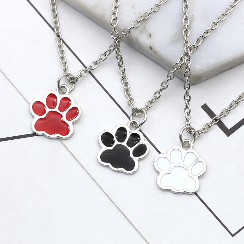 10pcs/set Pesona Jejak Kaki Kerajinan DIY Aksesoris Alloy Untuk DIY Perhiasan Anting Kalung Indah Minyak Menetes Aksesoris Kartun Lucu Kucing Paw Print Liontin