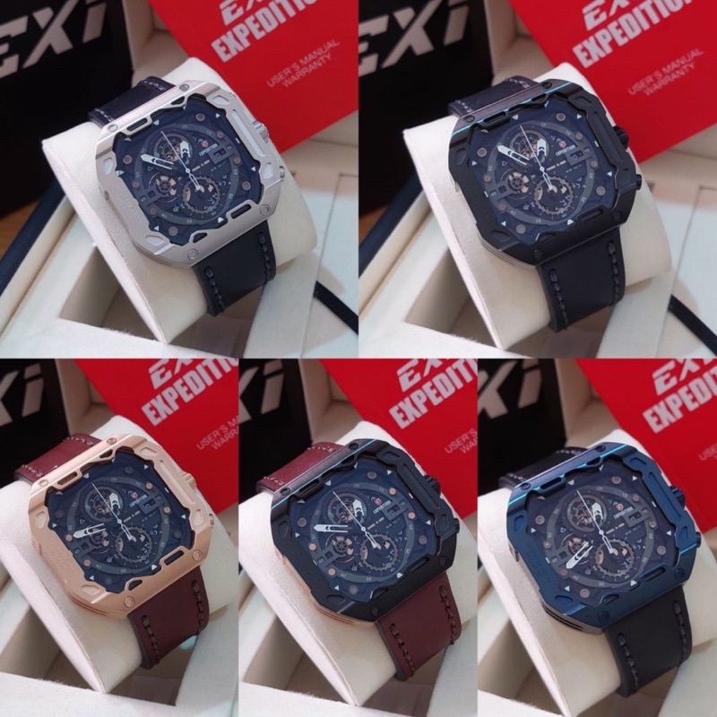 Jam tangan Expedition EXP 6826 chrono tali kulit