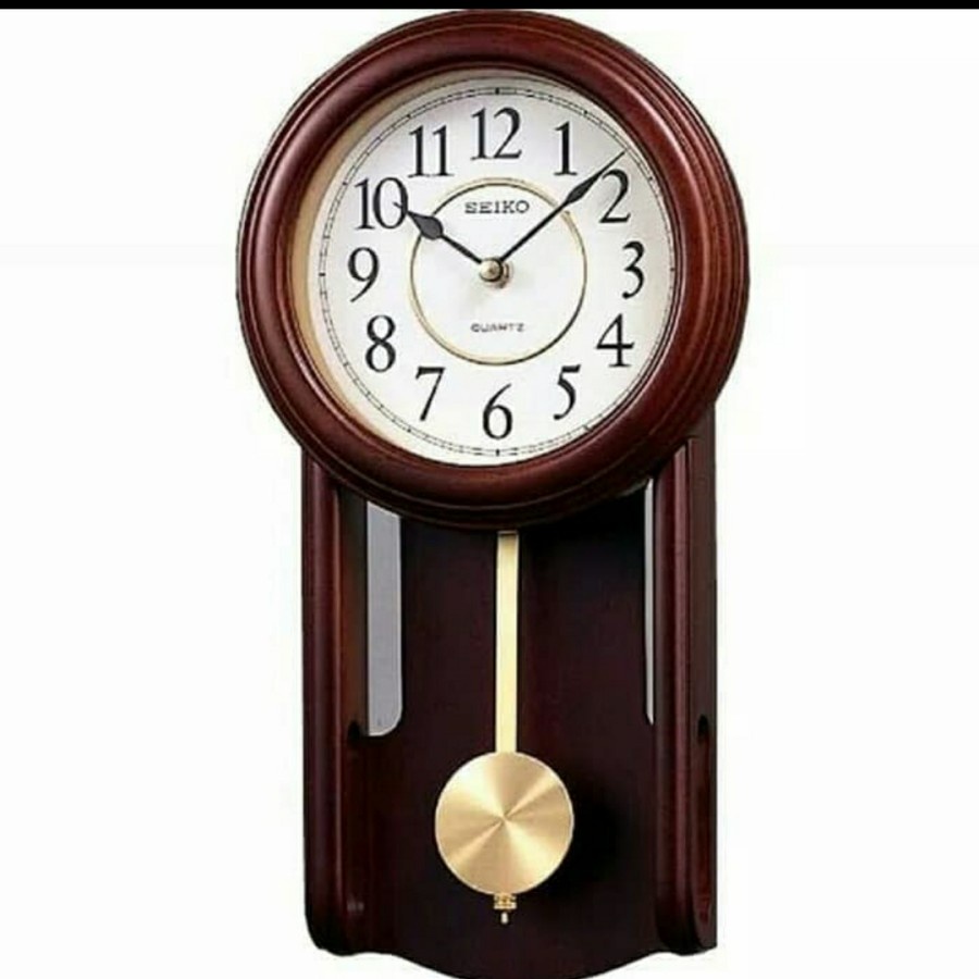 Jam dinding seiko kayu bandul japan qxc105B qxc105 brown ori