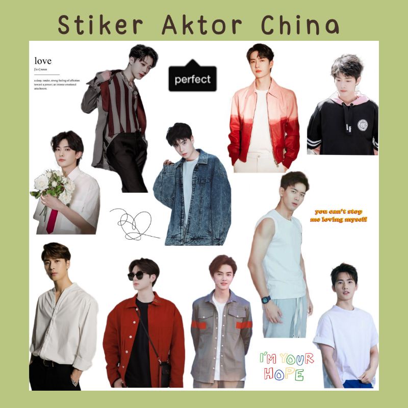 

Stiker pack Sticker sheet Random aktor china Hot Handsome cute Kawai aesthetic journal Handohone Laptop