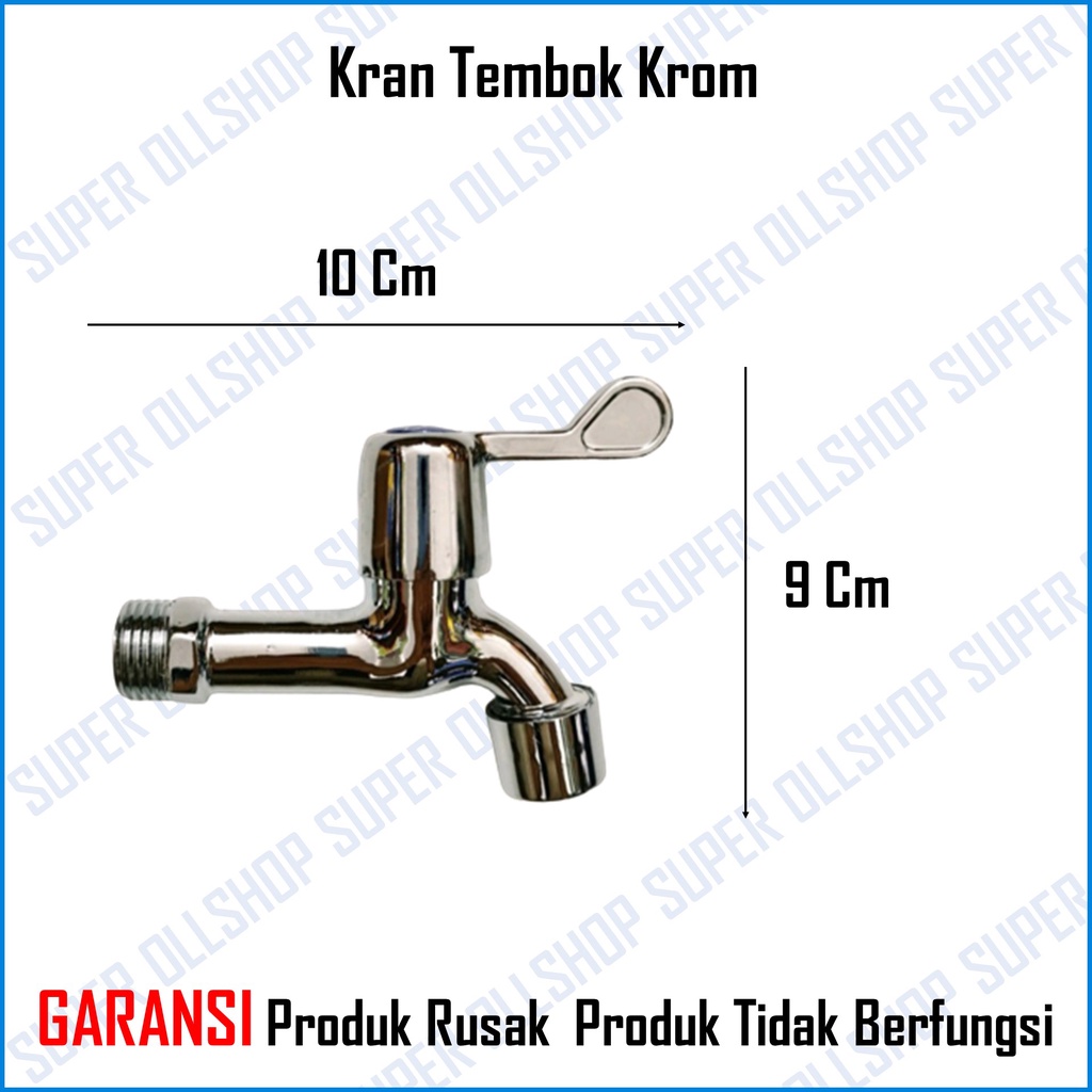 Kran Tembok Keran Air Ukuran 1/2 inchi Bahan Abs Dilapisin Chrome / Keran Tembok Taman Cuci Tangan Kran Kamar Mandi Putar Bahan Abs Chrome