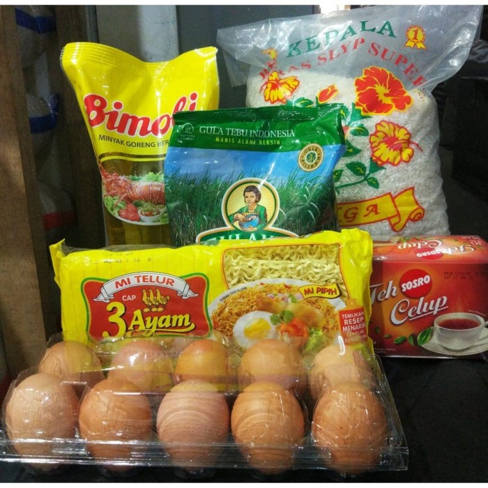 

PAKET SEMBAKO MURAH PERDUS (BERAS, TELUR, TEH, GULAKU, MIE, MINYAK)