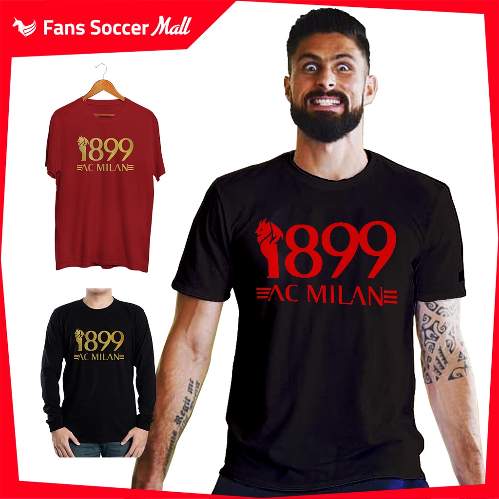 FANS SOCCER T-Shirt AC Millan 1899 Diavolo Premium 100% Cotton / Baju Kaos Milanisti / Jersey Milan 