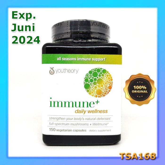 Youtheory Immune+ Daily Wellness 150 Vegan Caps Immune Plus NOT 60