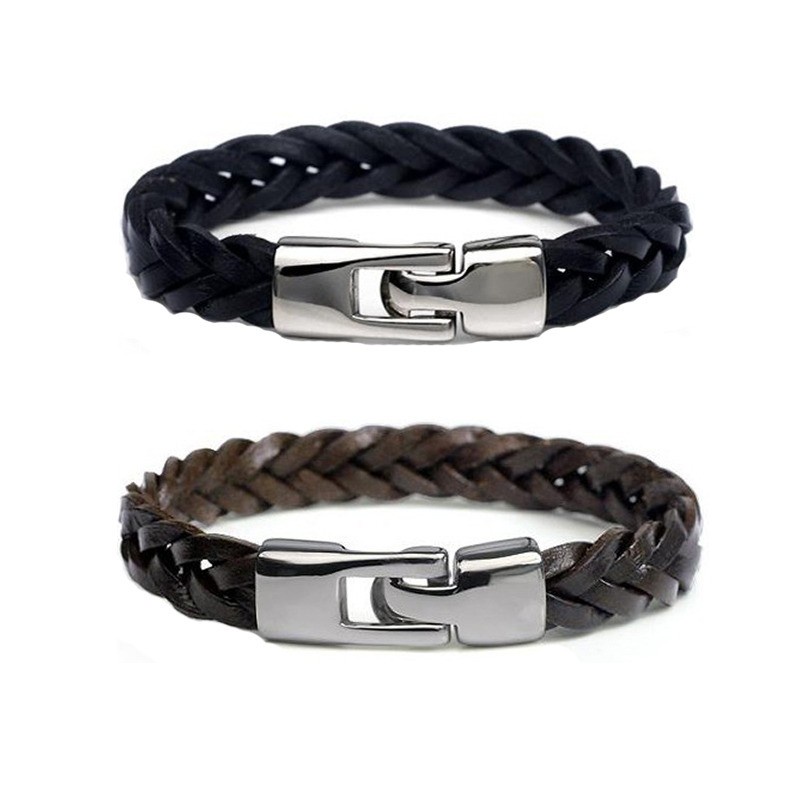 [Z H Perhiasan] Hip Hop Rock Retro Pria Fashion Multi Layer Gelang Kulit Pesta Perhiasan Aksesoris