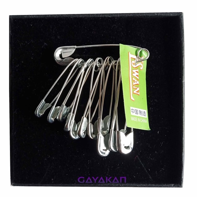 12 pcs (1 renteng) Peniti Safety Pins Jilbab Hijab Baju Dekor Multisize Multiwarna