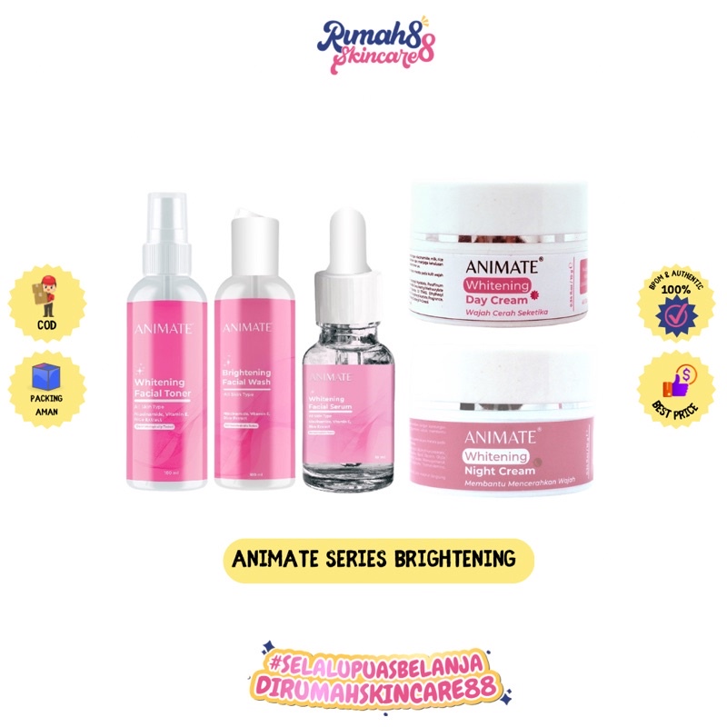 ANIMATE Instant Whitening Bright Series | Toner | Facial Wash | Cream | Serum