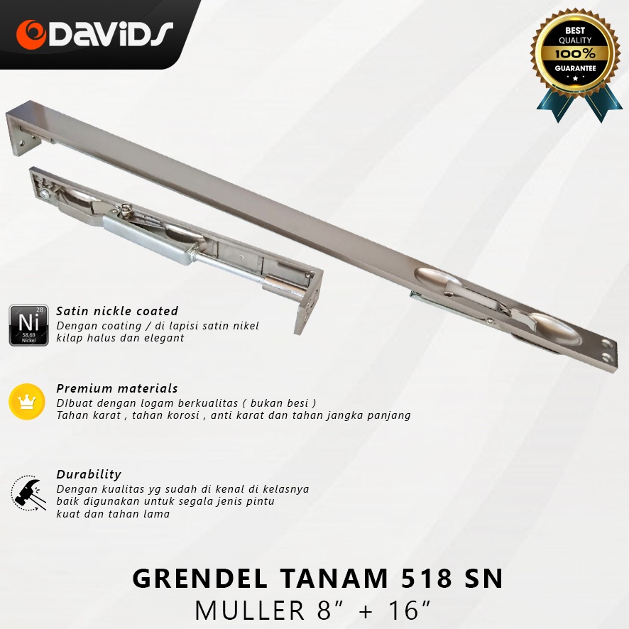 Grendel Tanam Gerendel Pintu Panjang Slot 16 Inch Sn Muller