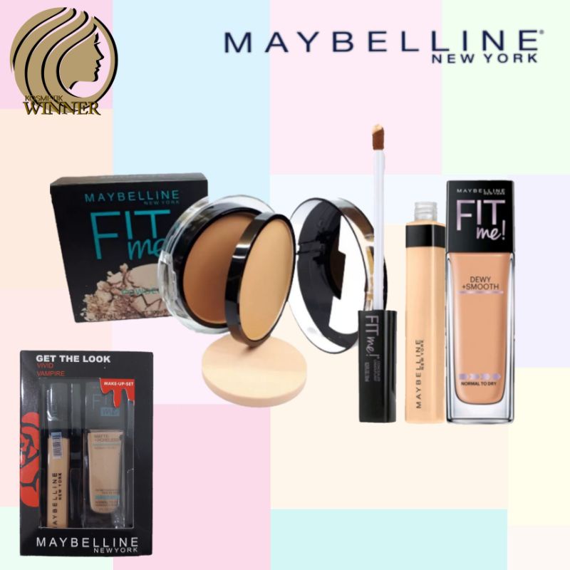 Paket Kosmetik Maybeline Fit Me Set 3in1 / Paket Bedak Maybelline Fit Me / Maybelline