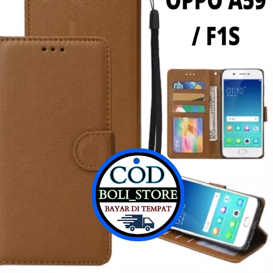 PROMOSI  1.1 CASING / CASE KULIT FOR OPPO F1S  OPPO A59 - CASING DOMPET- COVER -SARUNG HP [KODE 320]