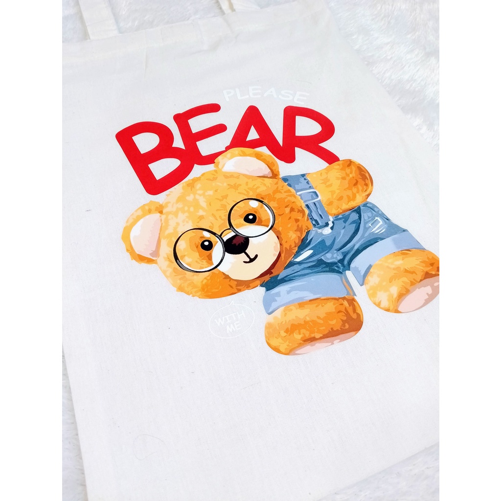 Totebag Tas Tote Teddy Bear Tote Bag Fashion Wanita Tote bag premium Totebag zipper totebag velcro Termurah