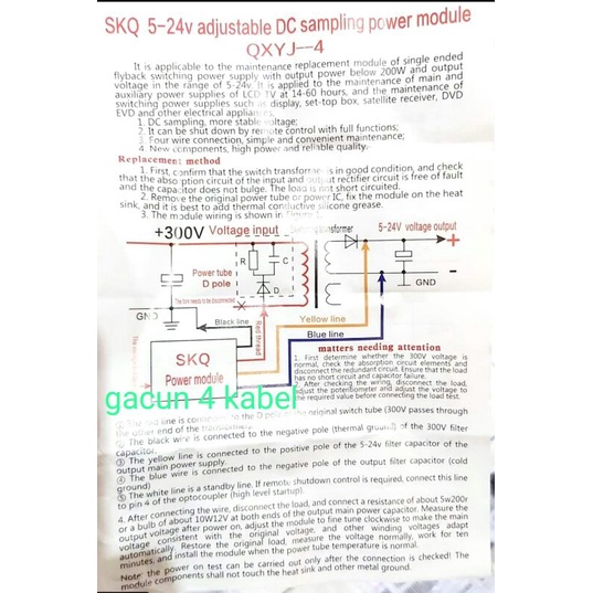 GACUN LCD 4 KABEL dengan TRIMPOT Optocoupler Opto. Universal Psu Driver.