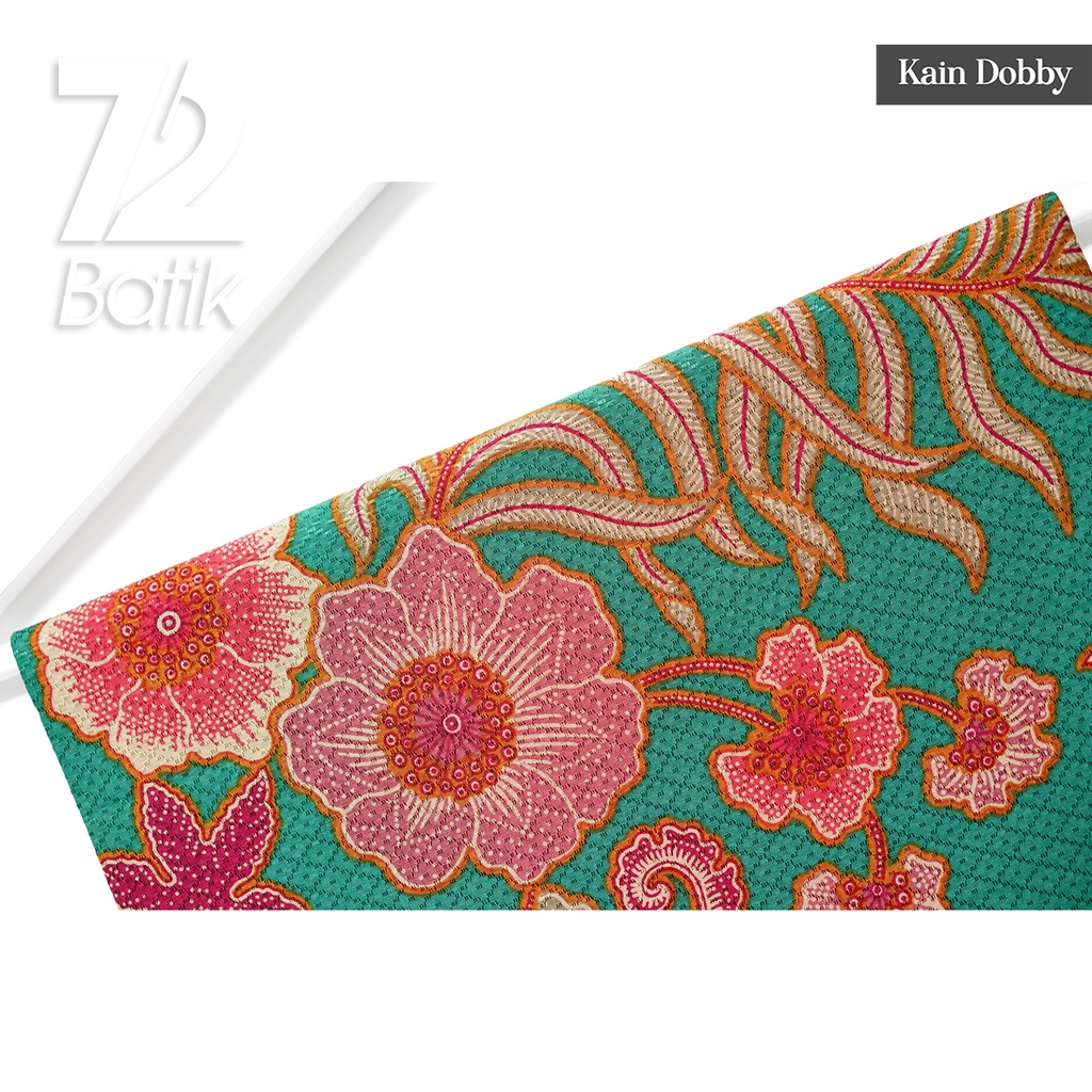 KAIN BATIK PREMIUM Dobby Motif Kembang Palem Warna Hijau 722949 Cap 72 Jarik Jarit Samping Kebat Panjang Batik Dobby Modern Premium Bahan Seragam Batik Pernikahan Kantor Keluarga Murah Kamen Jadi Batik Bali Lembaran