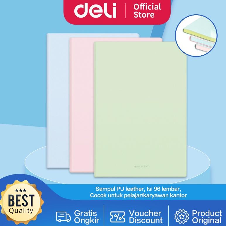 

DELI LEATHER NOTEBOOK BUKU CATATAN A5 96 LEMBAR KERTAS 80GSM SAMPUL KULIT WARNA PASTEL 2228X TERLARISS...,,,,,