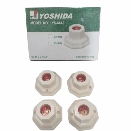 Fiting Fitting Lampu Plafon Segi Delapan E27 Kuningan YOSHIDA/KUALITAS OKE