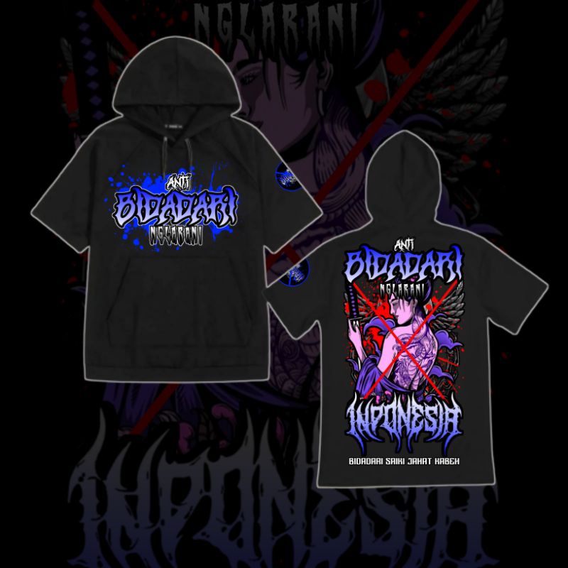 TS HOODIE ANTI BIDADARI NGLARANI MOTIF TERBARU BAHAN PREMIUM ATASAN PRIA WANITA TERBARU DISTRO TERBA