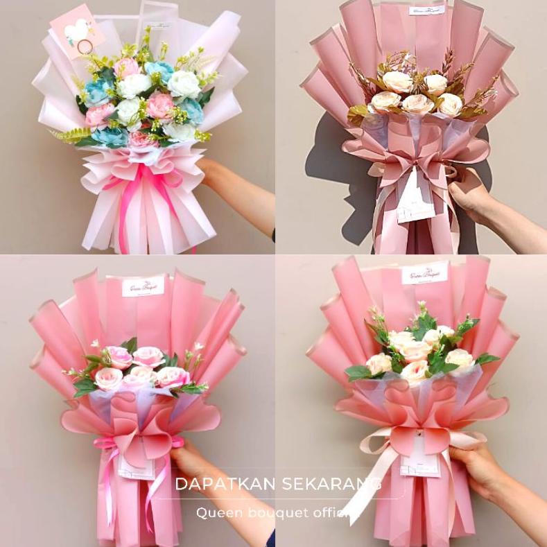 [Q-2&E ☎) BUKET EMAS Antam MINI Bucket Bunga pake emas minigram 24karat 0,002 Besar 25cm bouquet Dri