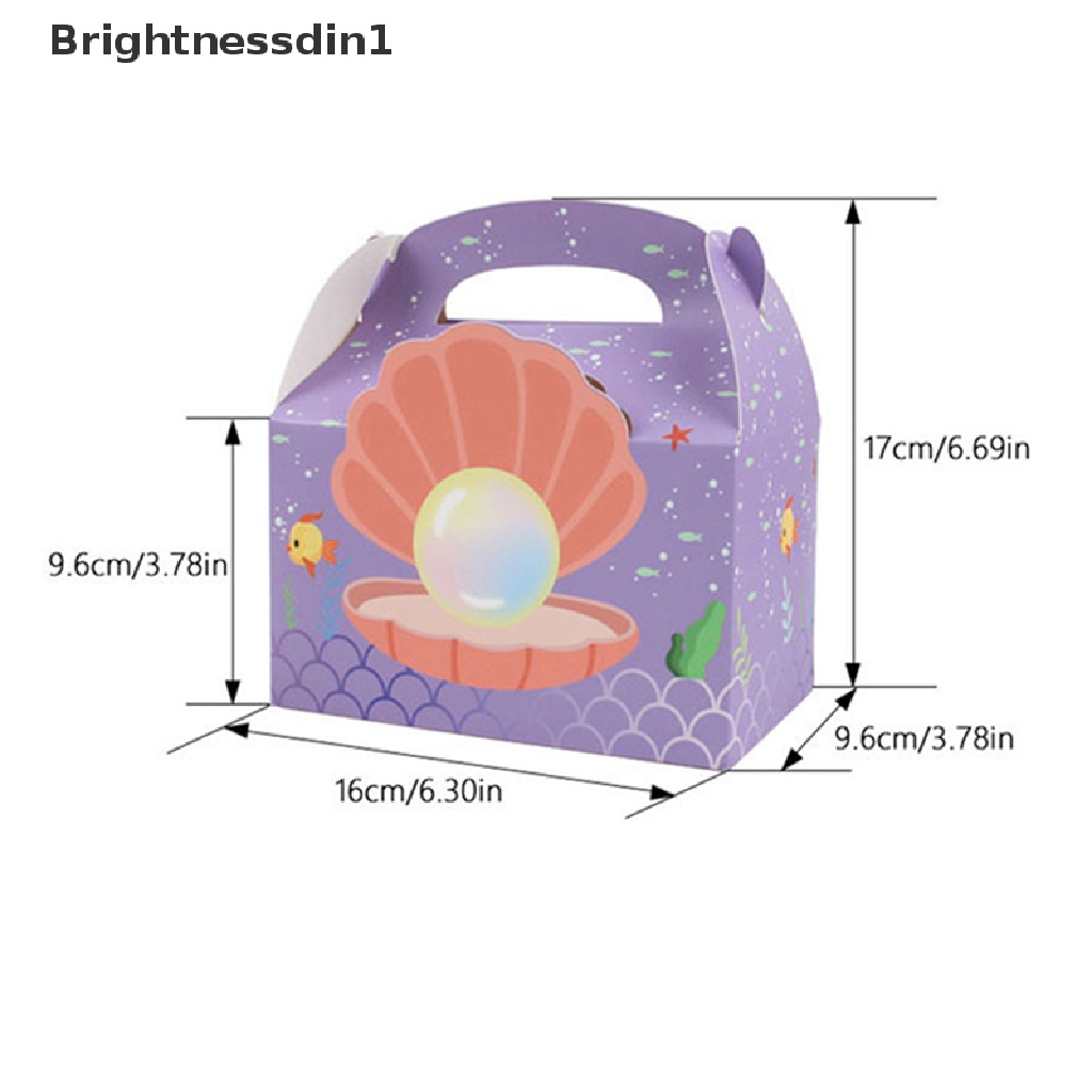 6 Pcs Kotak Kemasan Permen Desain Mermaid Bawah Laut 1 In 1 Untuk Hadiah