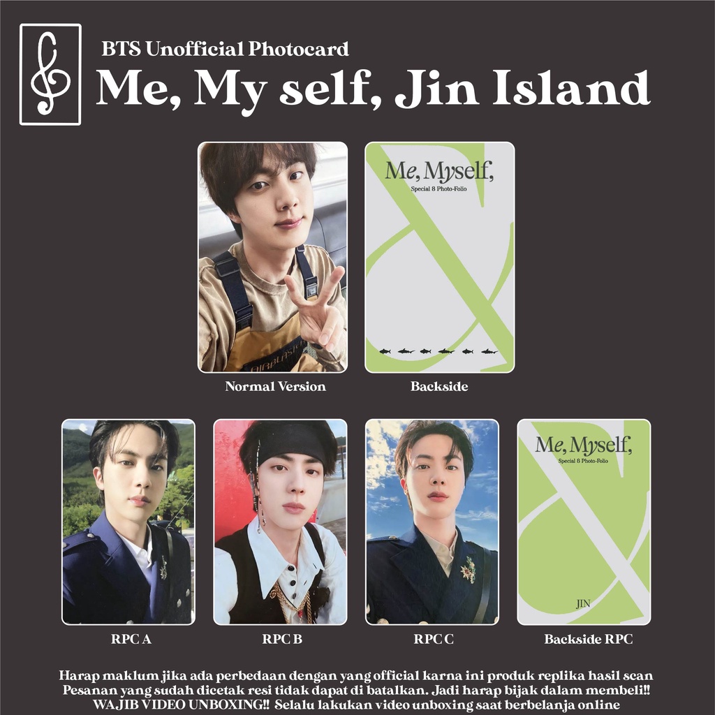 [REPLIKA BTS SEOKJIN] PHOTOCARD PHOTO FOLIO SEA OF JIN ISLAND UNOFFICIAL