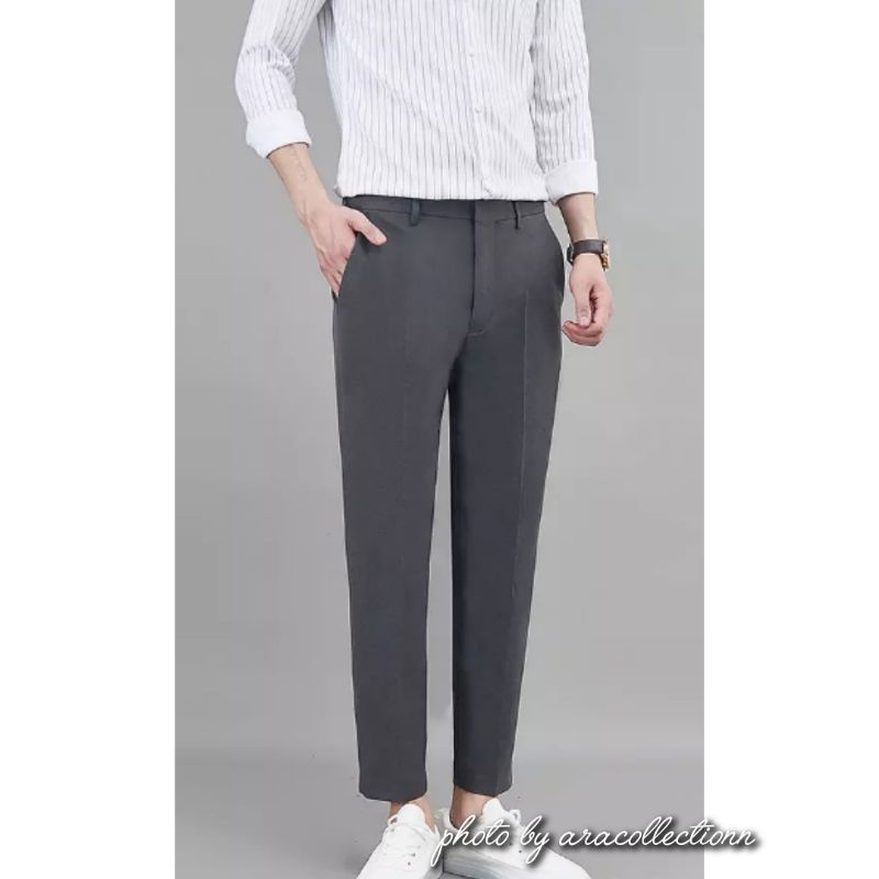 Celana Bahan Formal Pria Slimfit Kantor Kerja Kuliahan Dasar Panjang Berbahan Berkualitas Premium