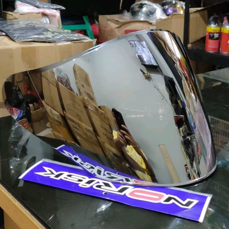 KACA FLAT VISOR IRIDIUM PNP NHK R 1, (ORIGINAL NORISK)