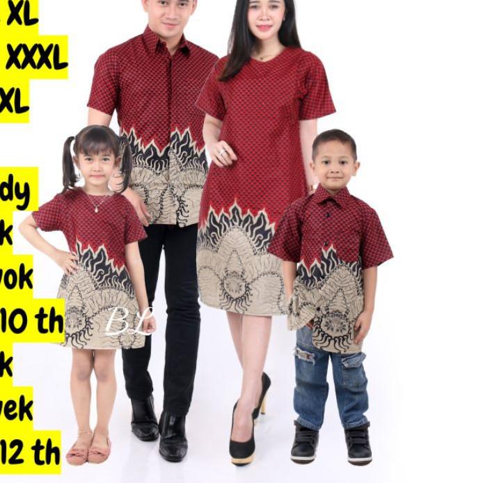 Limited  COUPLE BAJU DRESS WANITA MODERN MODEL MOTIF BATIK LENGAN PENDEK SELUTUT PARTY NATAL SERAGAM