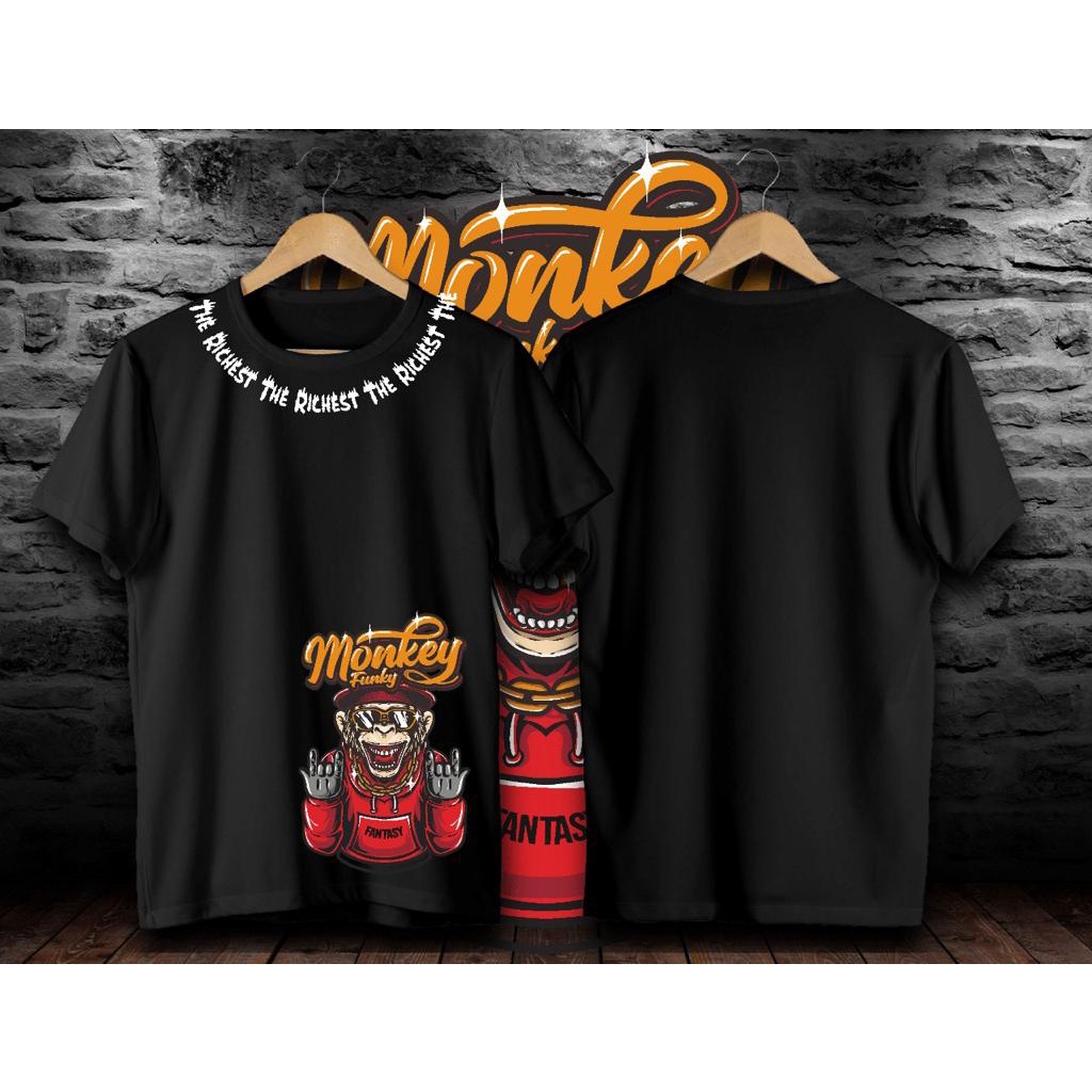 Kaos murah Kaos distro murah baju  distro pria t-shirt murah combed30s FST monyet fungky