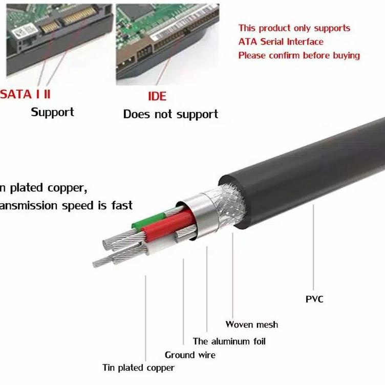 Grosir.. Kabel konektor konverter USB 3.0 to SATA hardisk PC 3.5, HDD Laptop 2.5 internal jadi ekste