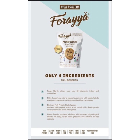 Forayya High Protein Cookies Sehat dengan DHA dan EPA