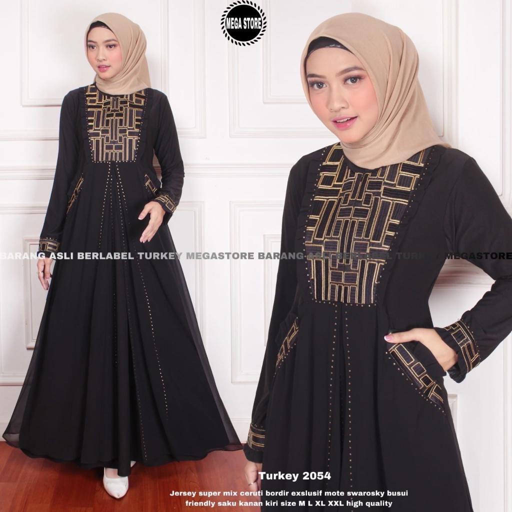 GAMIS TURKEY BORDIR turkey lebaran original produk by mega store