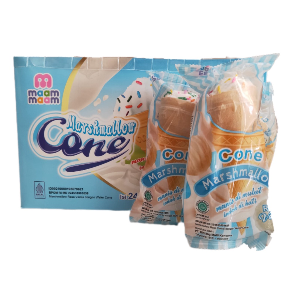 Marshmallow Manis Lezat / Maam Marshmallow / Marshmallow dengan Cone 24 pcs