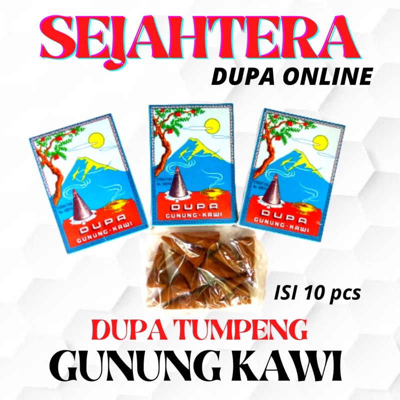 Dupa Tumpeng/Kerucut Cap “GUNUNG KAWI” isi 10 pcs Kotak