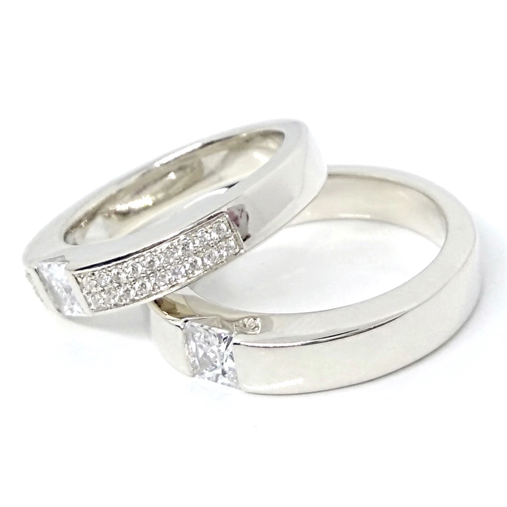 Cincin Tunangan Couple Perak Asli Ukir Nama A83