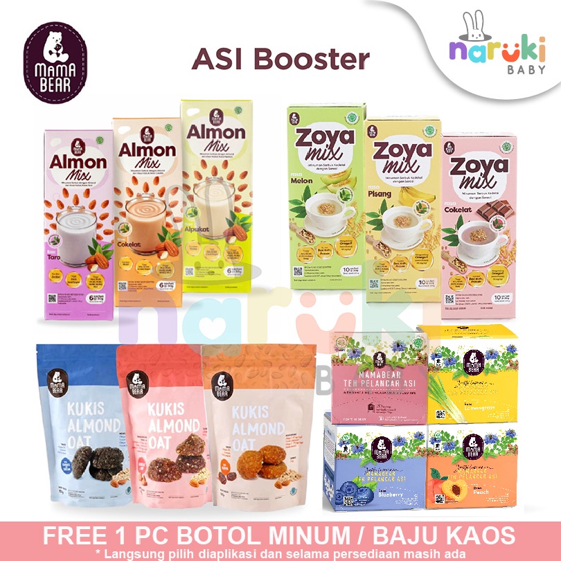 Mama Bear Teh Pelancar Asi Booster AlmonMix Sereal ZoyaMix Kukis Almond Oat MamaBear