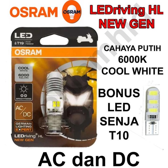 Lampu Motor LED OSRAM SUPRA X 125 (putih) Bohlam H6 M5 T19 AC DC