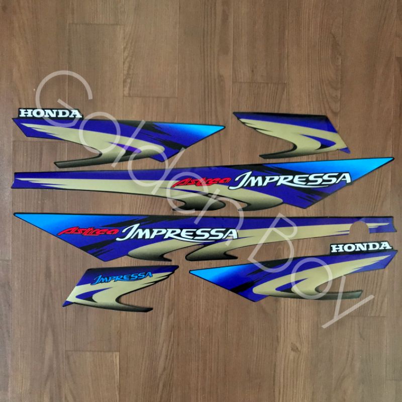 striping body motor honda astrea grand sabit 97-99 merah gold sticker stiker grand impresa 1998 1999
