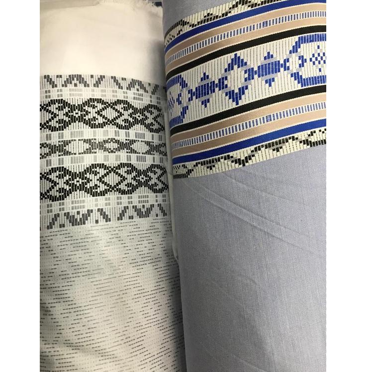 "ZW.22De22ᴾ" Kain Katun Koko Pria Motif Meteran Import