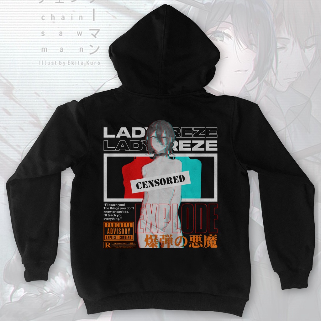 Hoodie Lady Reze Explode Anime Manga Chainsaw Man Premium Unisex