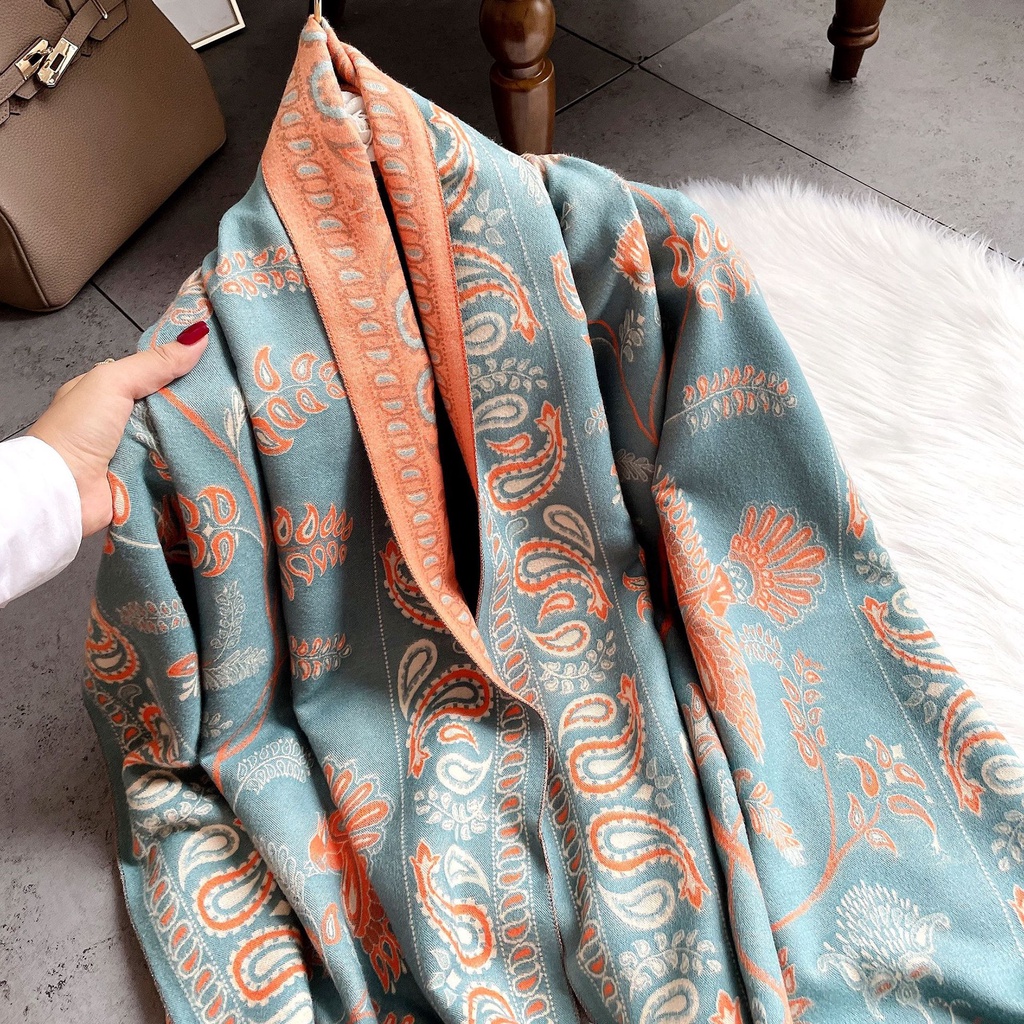 Aster Syal Scarf Shawl Elegan Motif Import Cashmere