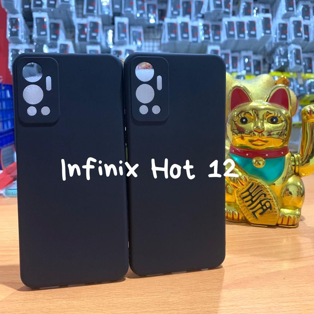 INFINIX HOT 12 INFINIX HOT 12i INFINIX HOT 12 PLAY CASE BLACK PREMIUM BLUDRU SOFTCASE HITAM FULL SOFT CASING PROTECT CAMERA COVER PELINDUNG KAMERA