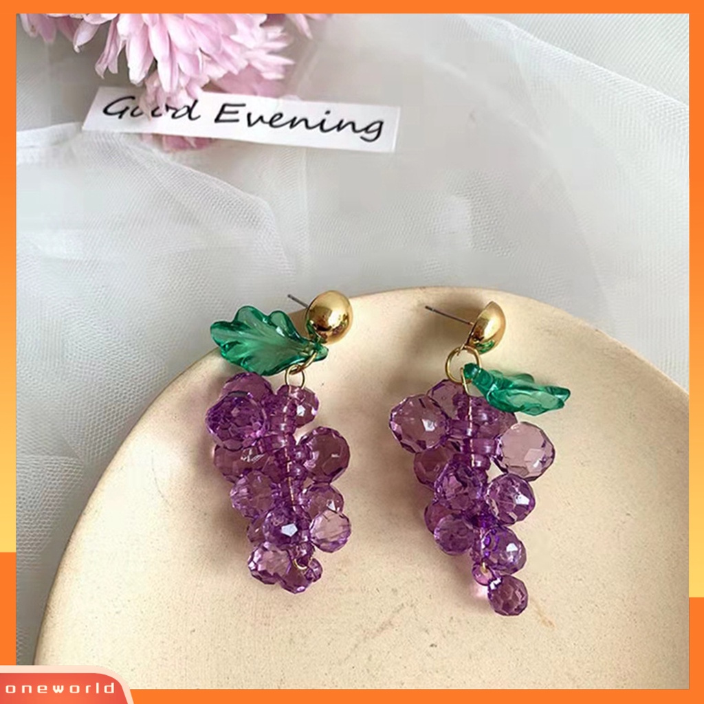 [WONE] Anting Wanita Anting Bentuk Anggur Jepang Korea Style Perhiasan Berlebihan Anting Buah Untuk Pesta Cocktail