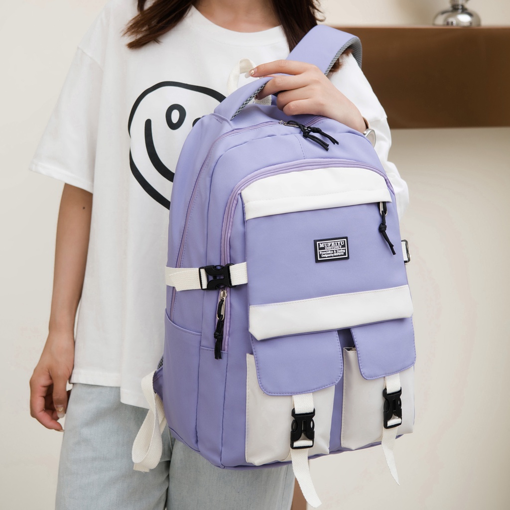 Uphike Tas Ransel Anti Air Ransel Laptop Polos Fashion Tas Punggung Sekolah Serbaguna TR407