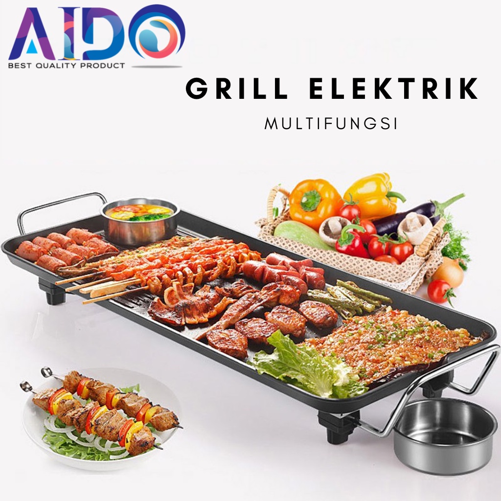 Alat panggang daging / Shabu , BBQ elektrik Pemanggang listrik Yakiniku Grill Pan elektrik Aido