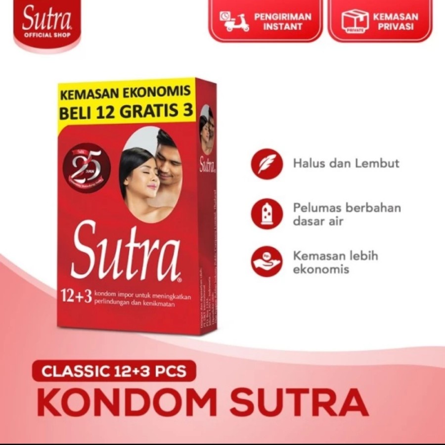 Kondom Sutra Merah Classic Original isi 24 + 3 pcs