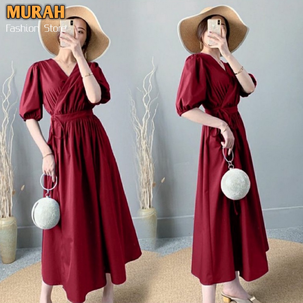 Dress brokat pesta longdress Lace wanita Elegan baju gaun malam perempuan gereja natal acara formal