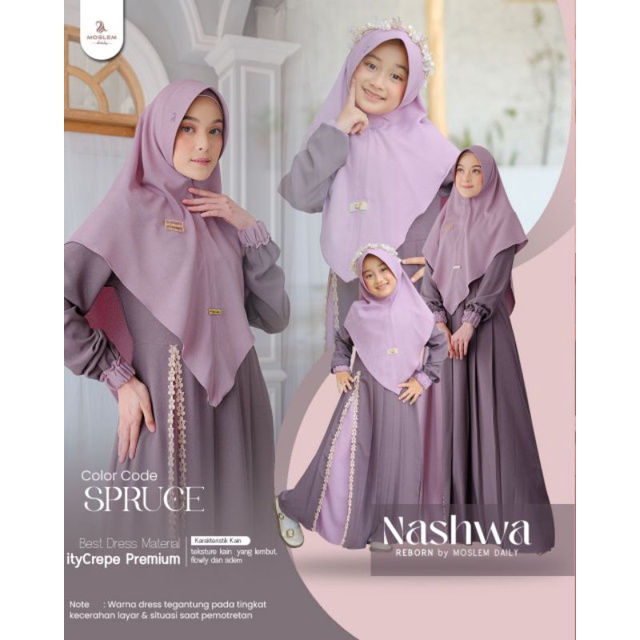 Gamis Nashwa Set Khimar by Moslem Daily
